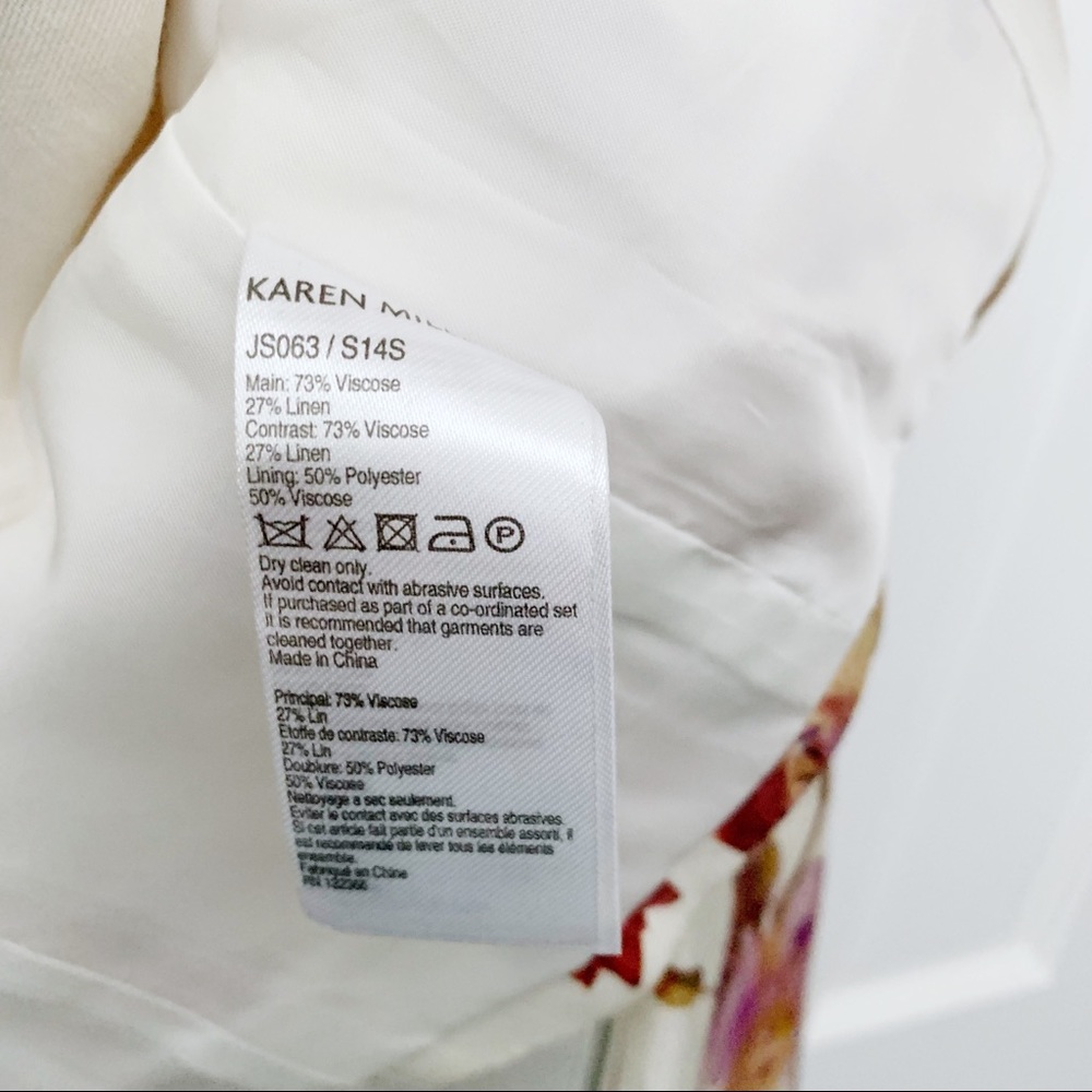 Karen Millen Floral Linen Blend Blazer - Picture 3 of 6